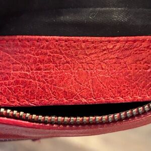 Balenciaga red clutch